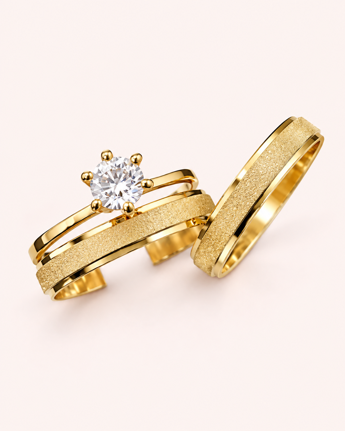 Par de alianças casamento Gamma 3mm de moeda antiga - Anel solitário Brinde