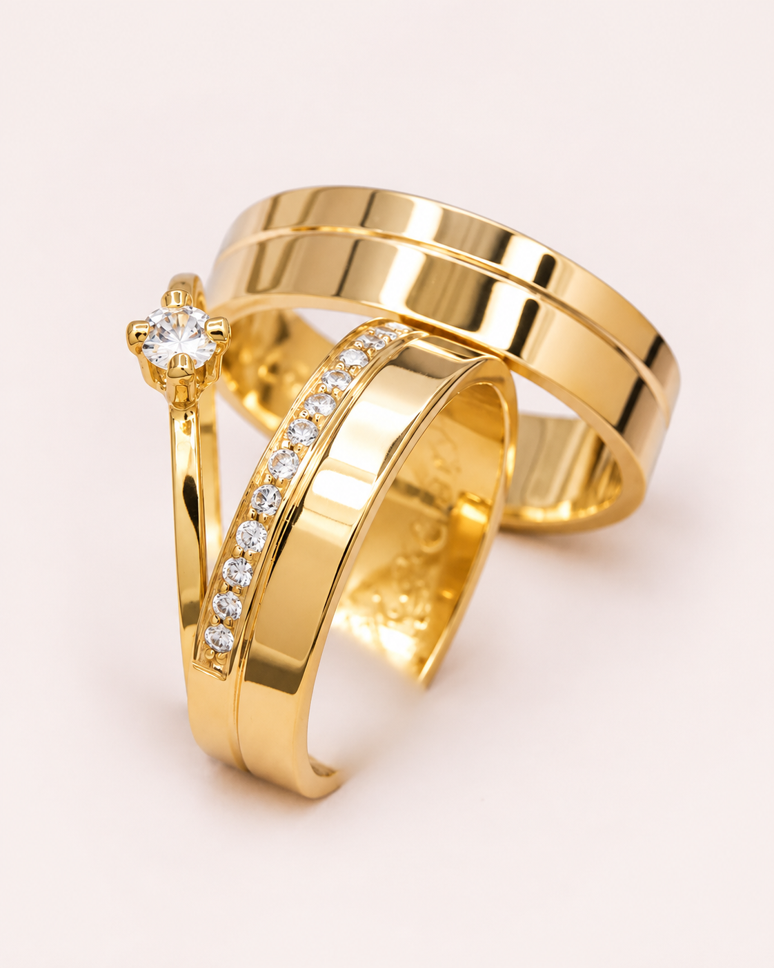 Par de alianças casamento Nairobi 5mm de moeda antiga - Anel solitário Brinde