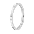 ALIANÇAS DE NAMORO PRATA 950 2MM RETA LISA POLIDA COM PEDRA ROSA