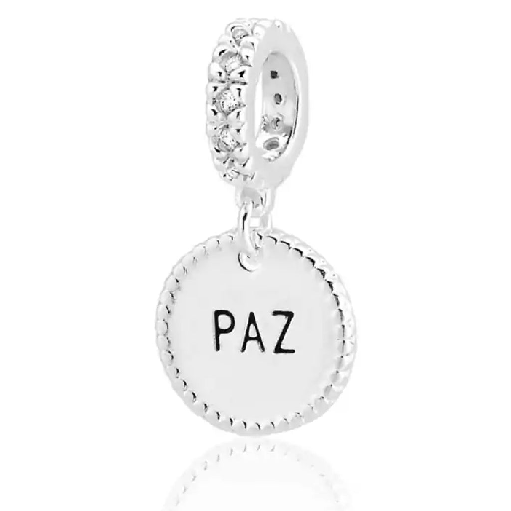 Berloque de pulseira pandora Medalha Paz - Prata 925