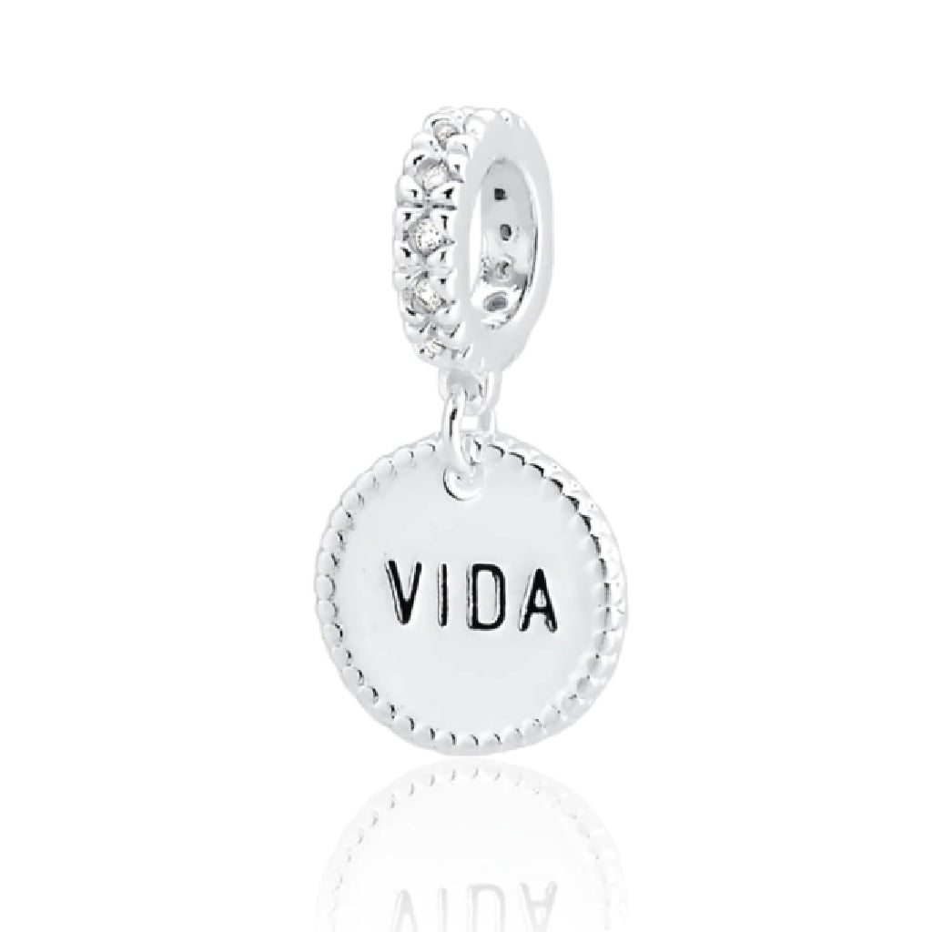 Berloque de pulseira pandora Medalha Vida - Prata 925