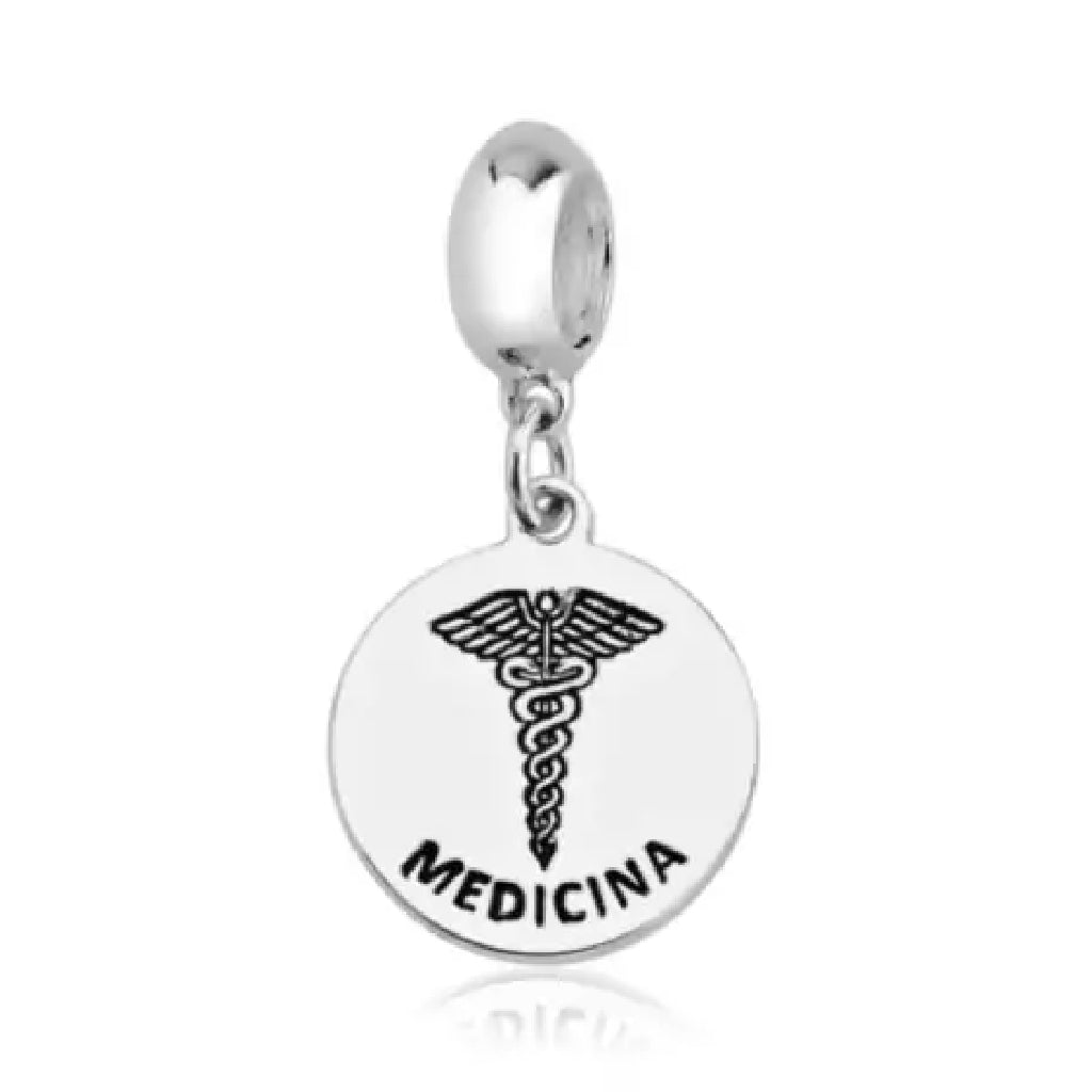 Berloque de pulseira pandora Profissão Medicina - PRATA 925