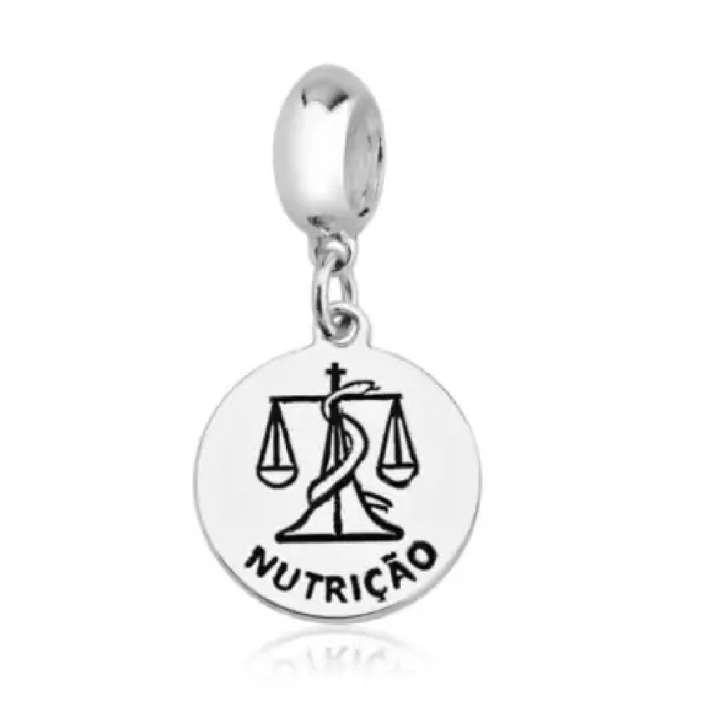Berloque de pulseira pandora Profissão Nutrição - PRATA 925