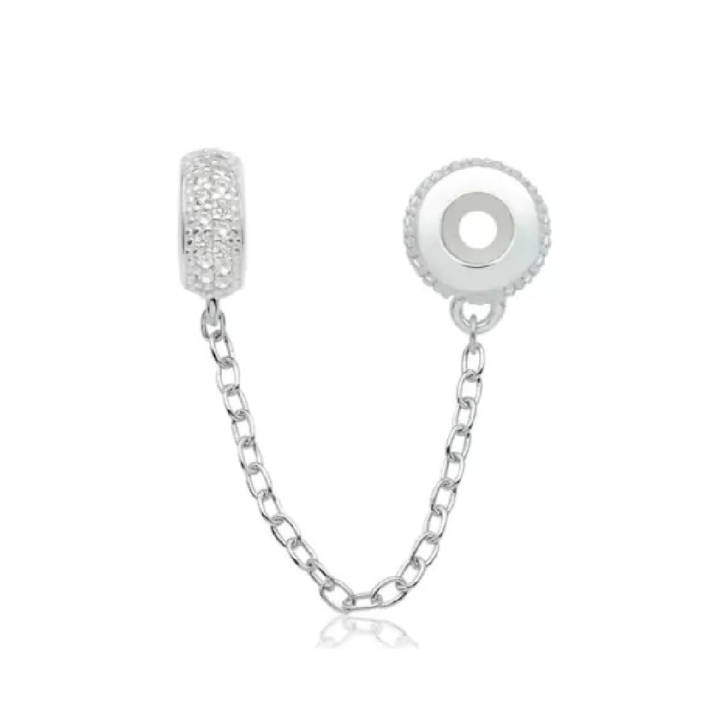 Berloque de pulseira Pandora Trava de Segurança Cravejado - PRATA 925