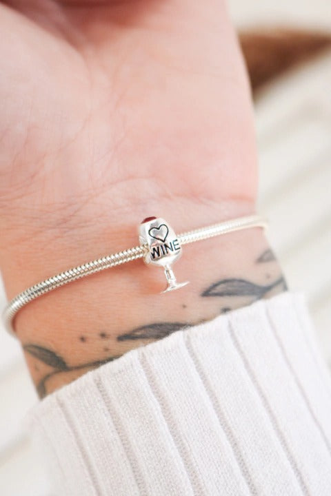 Berloque de pulseira pandora wine - Prata 925