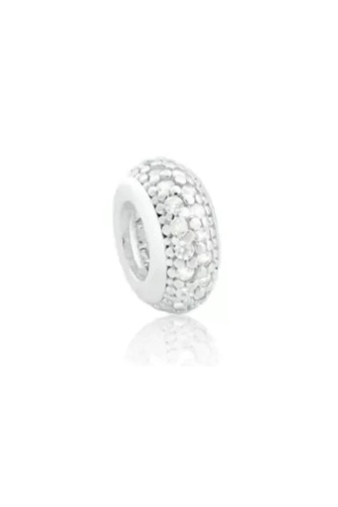 Berloque separador de pulseira pandora Cristal - PRATA 925