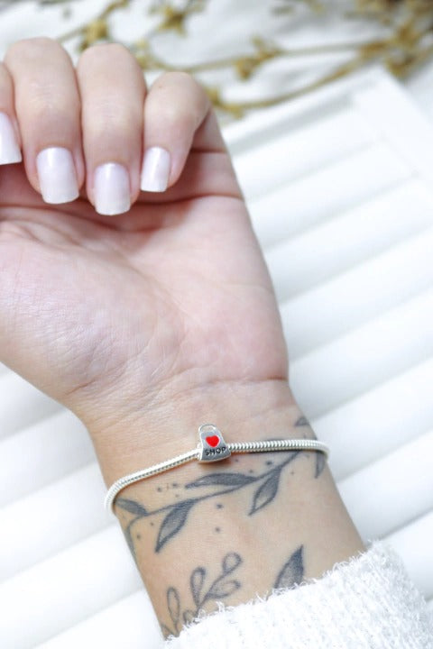 Berloque separador de pulseira pandora Love Shop - PRATA 925