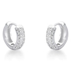 Brinco feminino Argola  Cravejado - PRATA 925