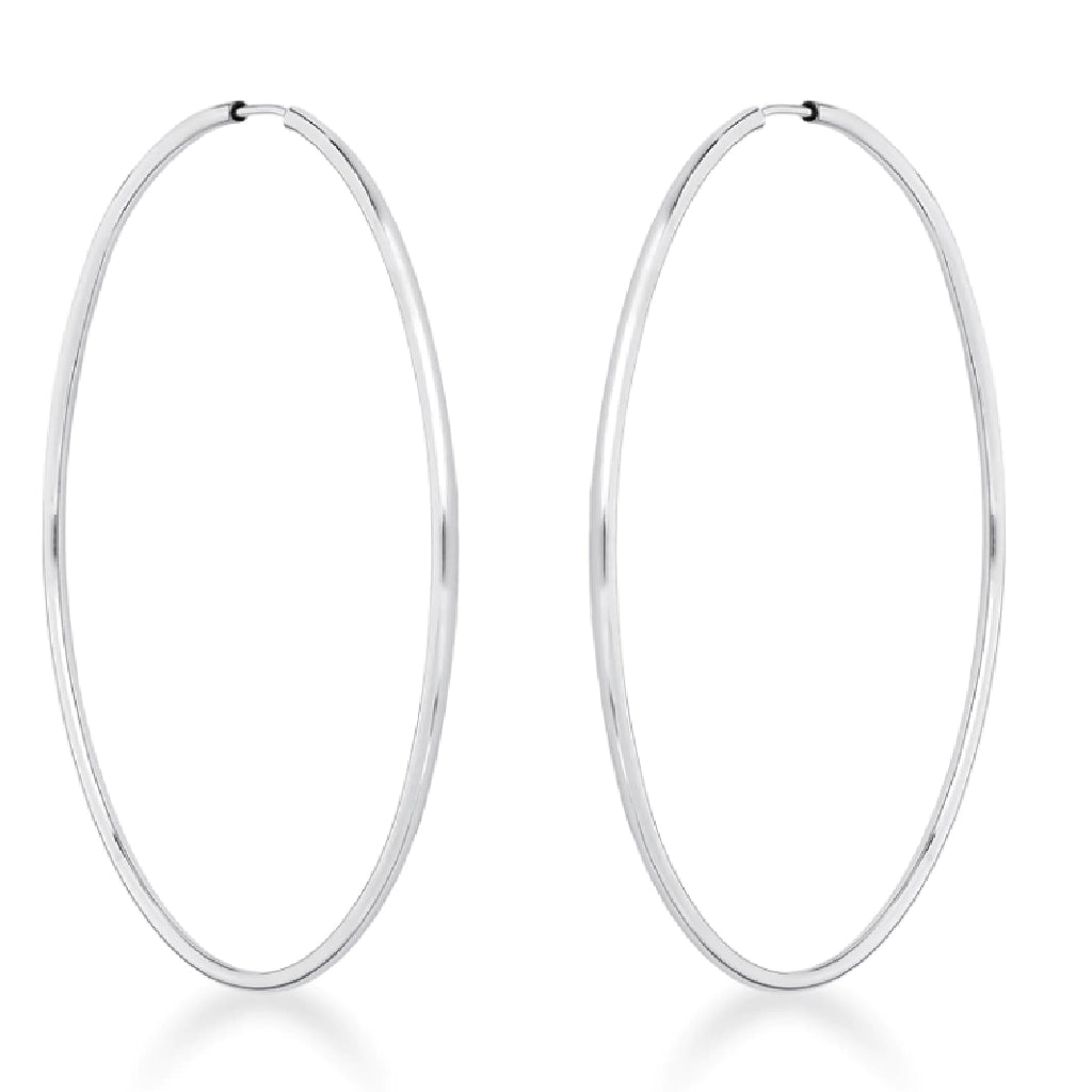 Brinco feminino Argola de Fio Redonda - PRATA 925