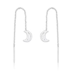 Brinco feminino Corrente com Lua -PRATA 925