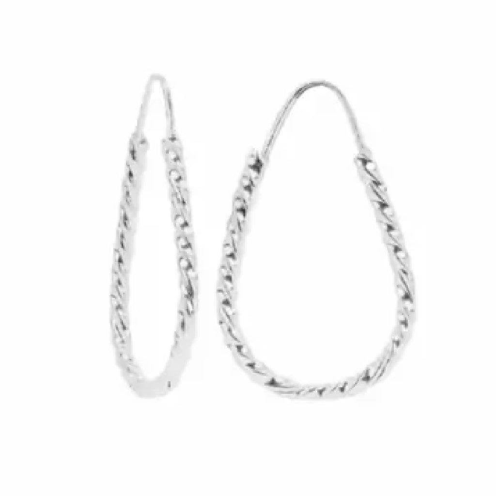 Brinco Feminino Gota Fio torcido - PRATA 925