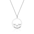 Colar Feminino Disco com 3 Corações com Nomes Personalizado - PRATA 925