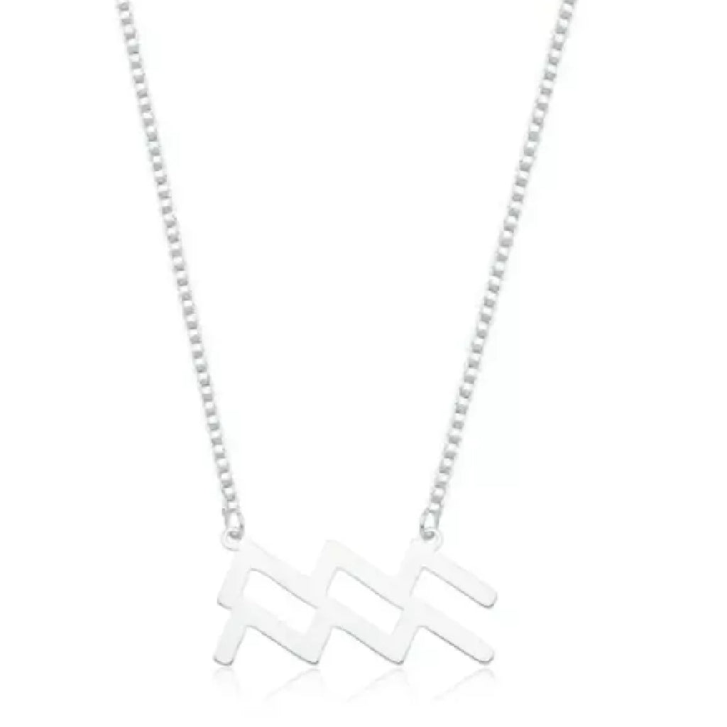 Colar Feminino Signo Aquário - PRATA 925