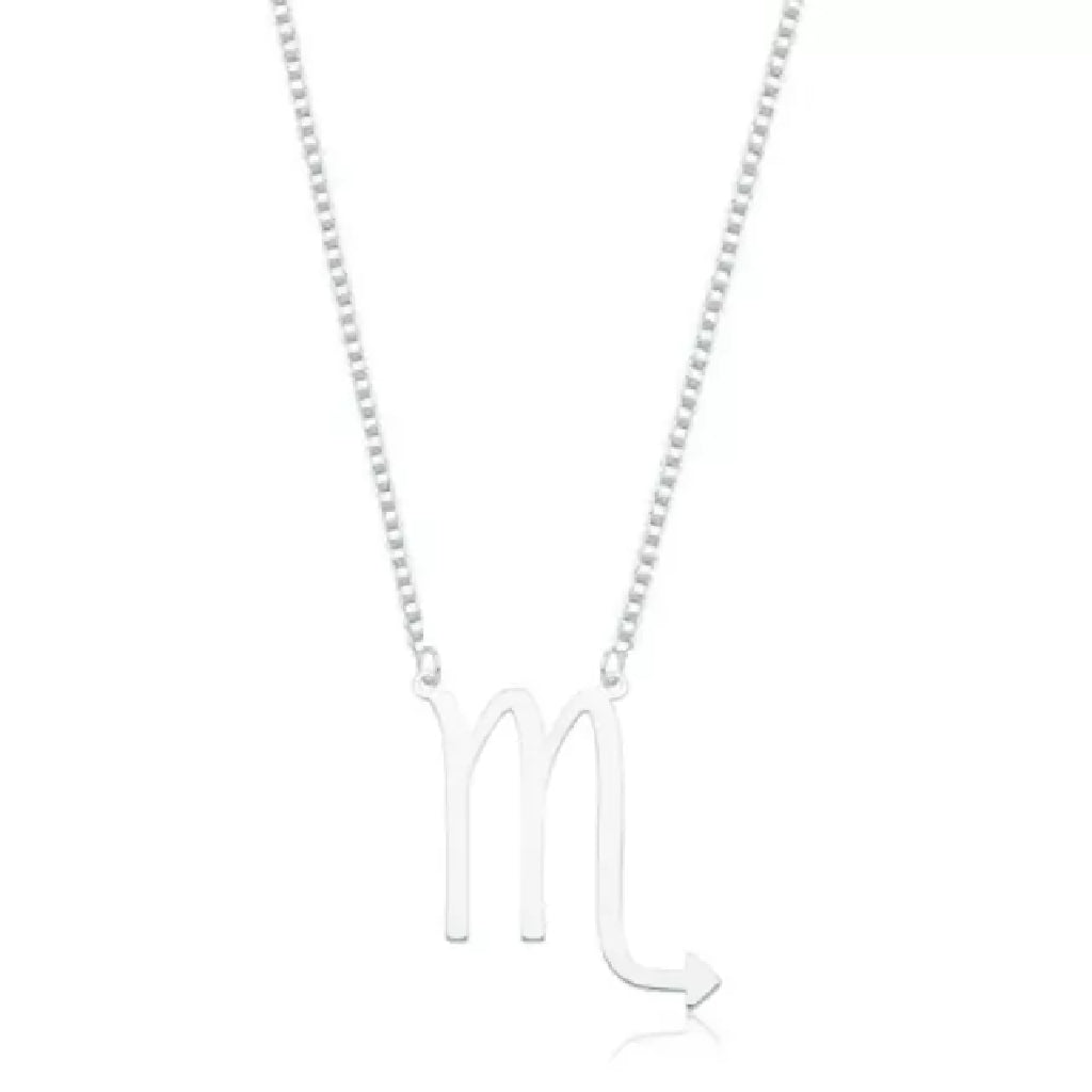 Colar Feminino Signo Escorpião - PRATA 925