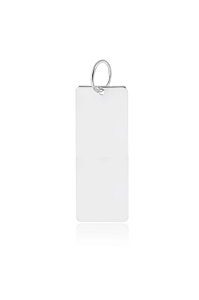 Colar Unissex Personalizado Placa retangular - PRATA 925