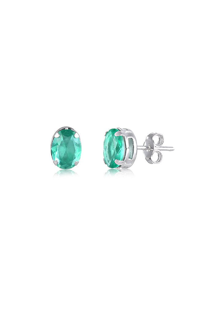 Conjunto colar e brincos Glamuor Turmalina - PRATA 925
