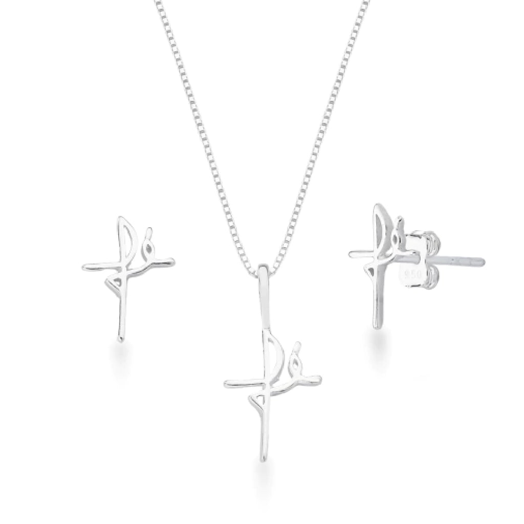 Conjunto feminino Colar  Fé - PRATA 925