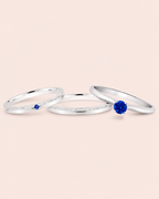 Par de Alianças Namoro Pedra Azul Royal 950 Cinderela 2mm