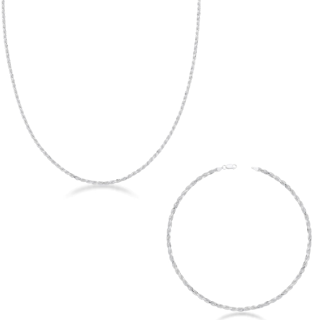 Kit Choker + Pulseira Cordão Bahiano - PRATA 925