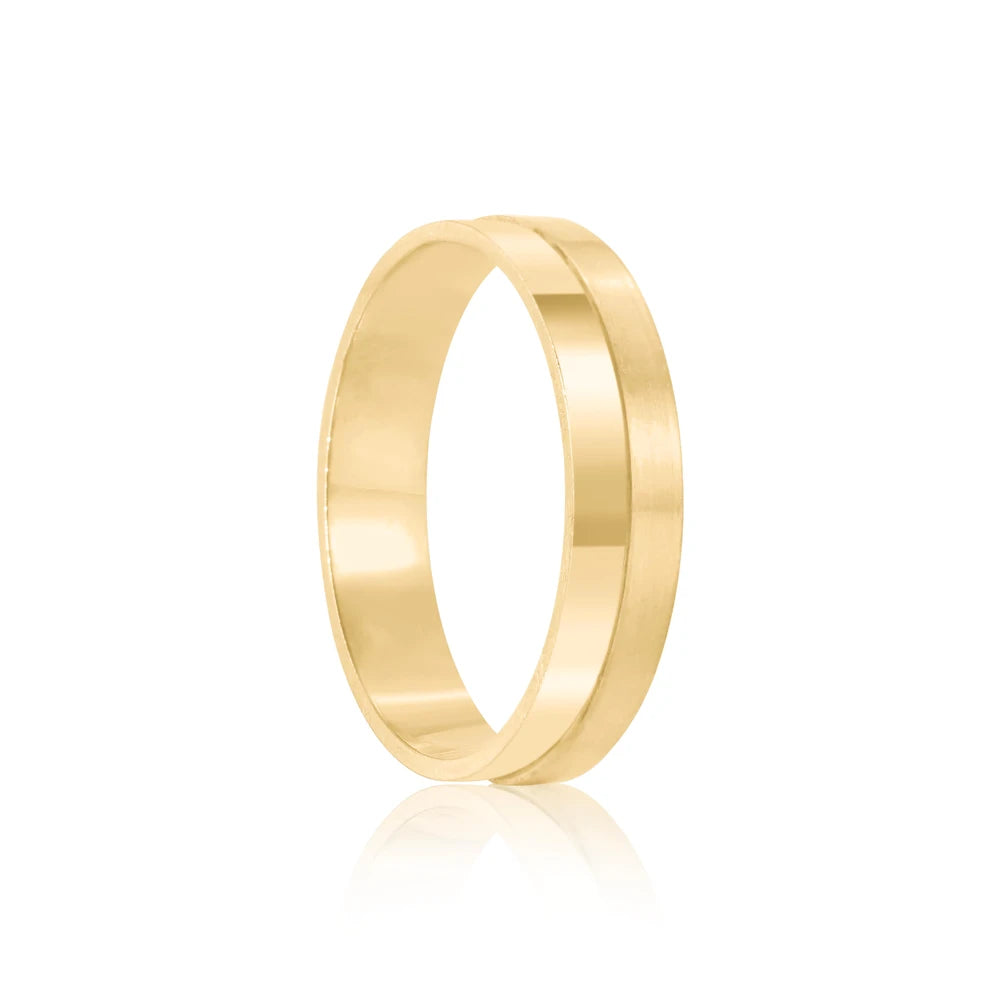 Par de alianças 5mm de casamento ouro 18k