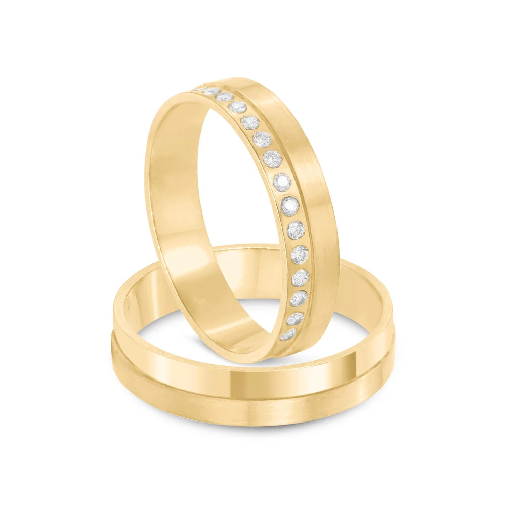 Par de alianças 5mm de casamento ouro 18k