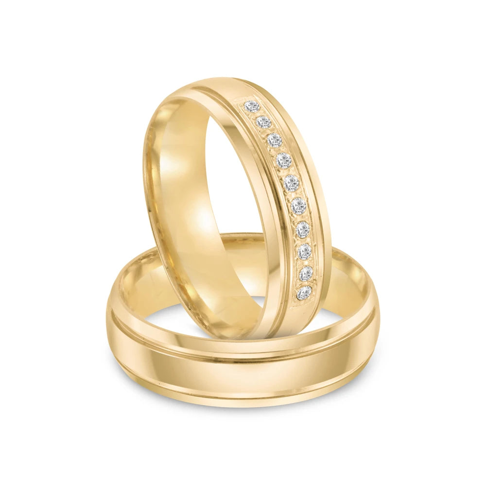 Par de alianças 5mm de casamento ouro 18k