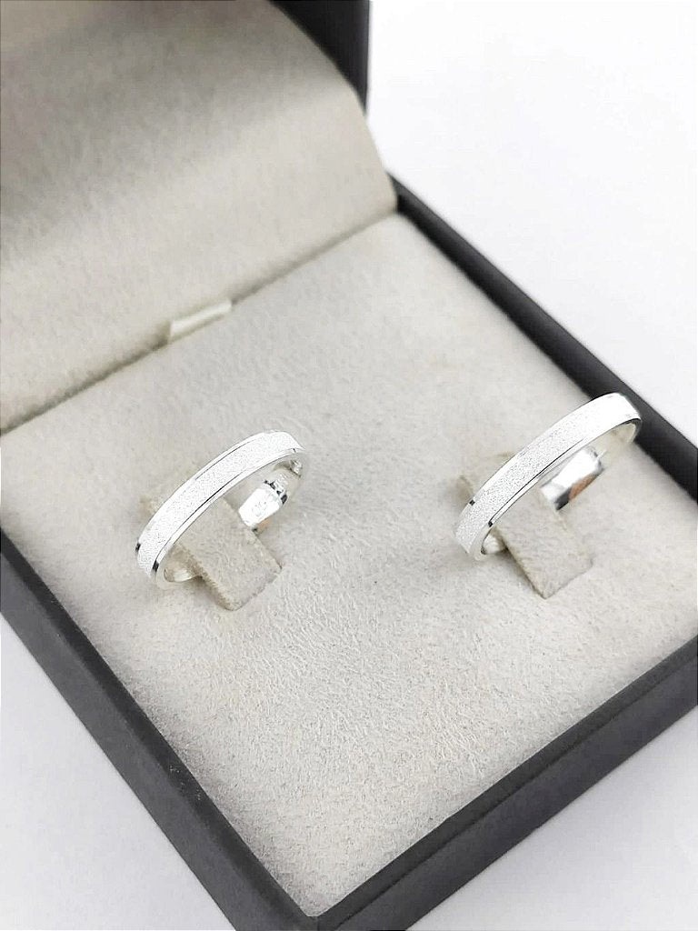 Par de Alianças de Namoro Prata 950 Aimee 4mm