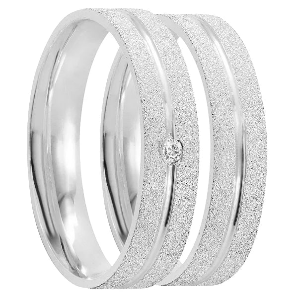 Par de Alianças Namoro Prata 950 Amara 5mm