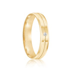 Par de alianças Amélia 5mm de casamento ouro 18k