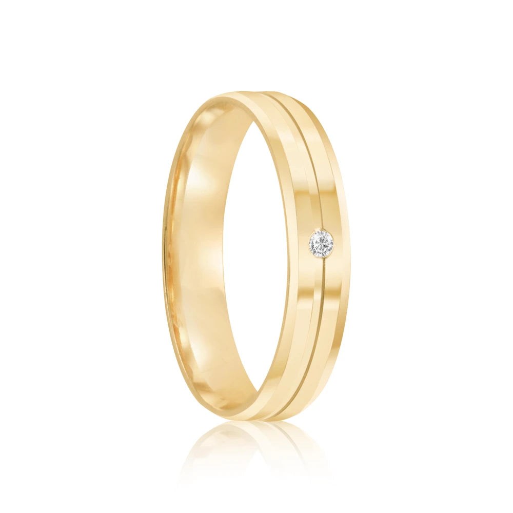 Par de alianças Amélia 5mm de casamento ouro 18k