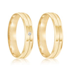 Par de alianças Amélia 5mm de casamento ouro 18k