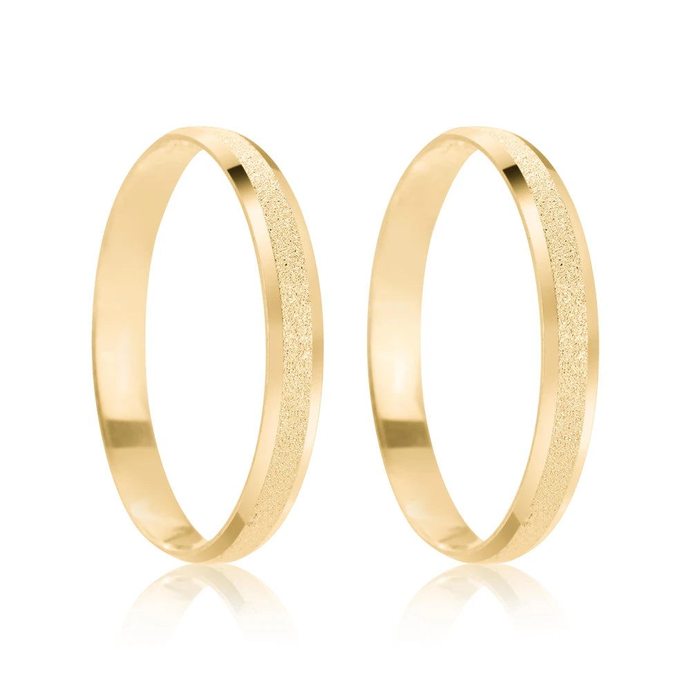 Par de alianças Aria 2mm de casamento ouro 18k