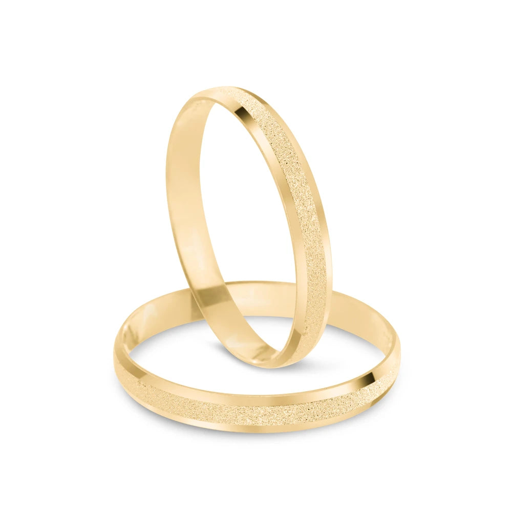 Par de alianças Aria 2mm de casamento ouro 18k