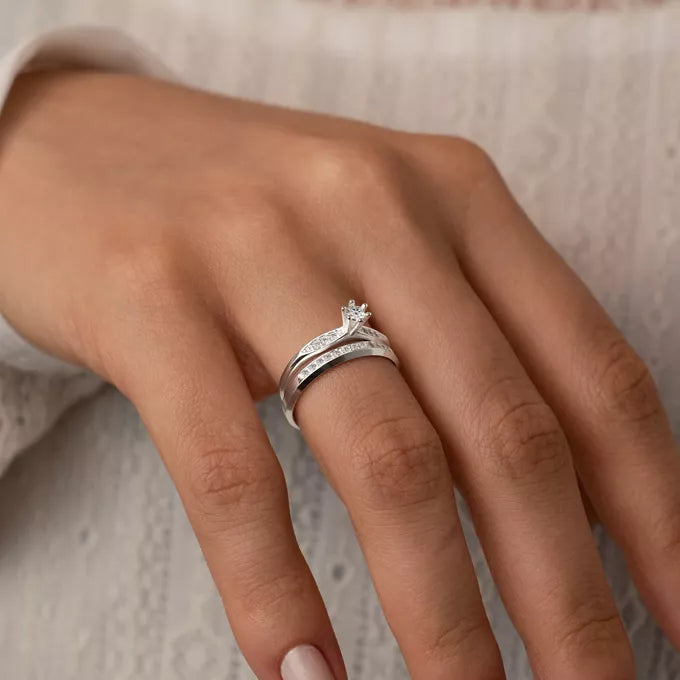 Par de Alianças Namoro Prata 950 Astrid 3mm