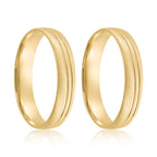 Par de alianças Athens 4mm de casamento ouro 18k