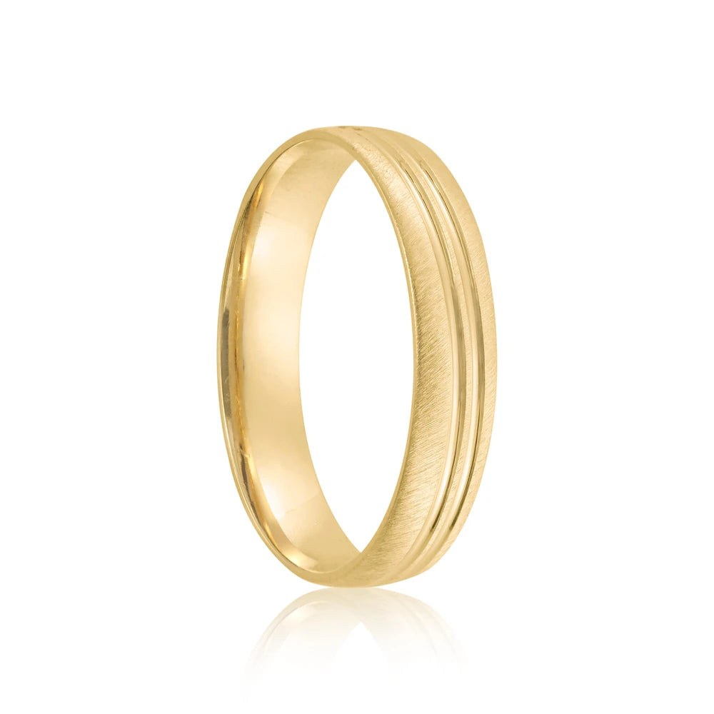 Par de alianças Athens 4mm de casamento ouro 18k