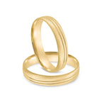 Par de alianças Athens 4mm de casamento ouro 18k