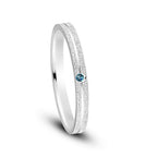 Par de alianças Aura 2mm Azul bebe de namoro + anel solitário Classic prata 950