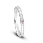 Par de alianças Aura 2mm Rosa de namoro + anel solitário Classic prata 950