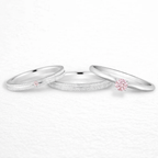Par de alianças Aura 2mm Rosa de namoro + anel solitário Classic prata 950