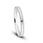 Par de alianças Aura Aura mm Verde de namoro + anel solitário Classic prata 950