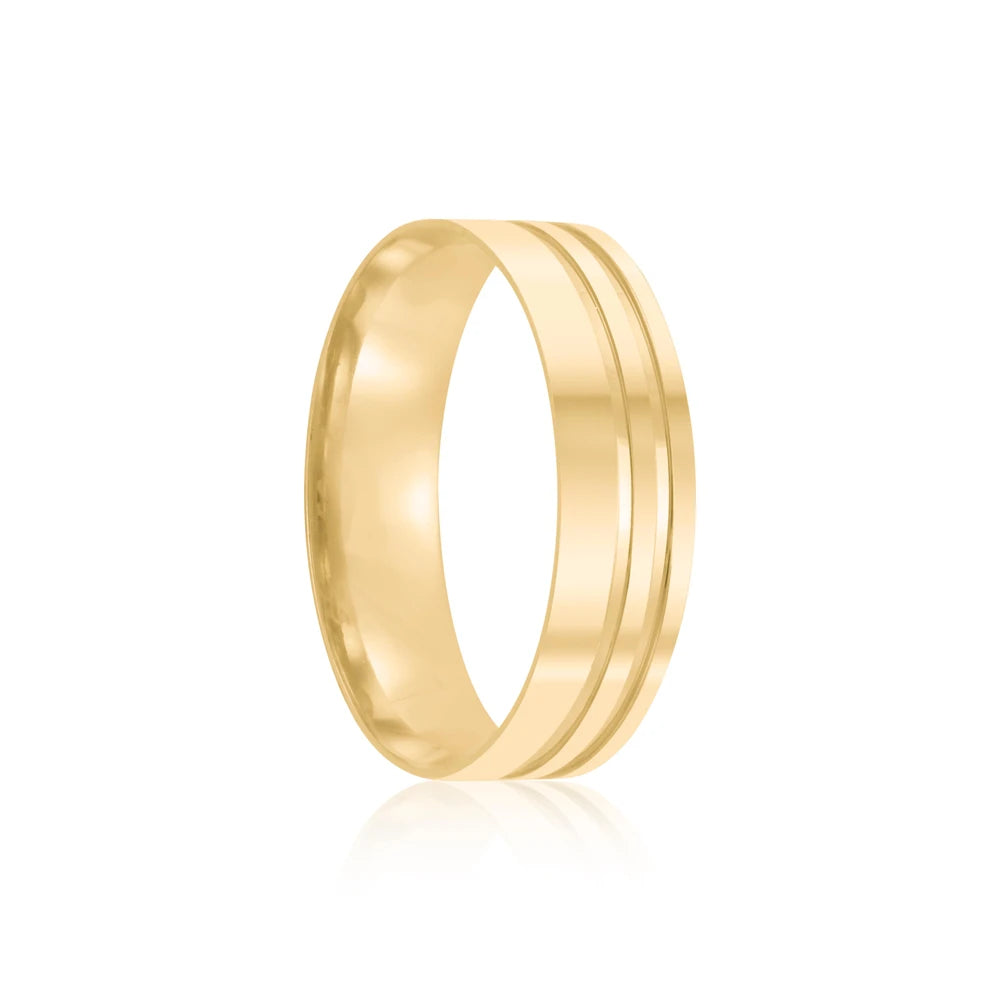 Par de alianças Aurelia 5mm de casamento ouro 18k