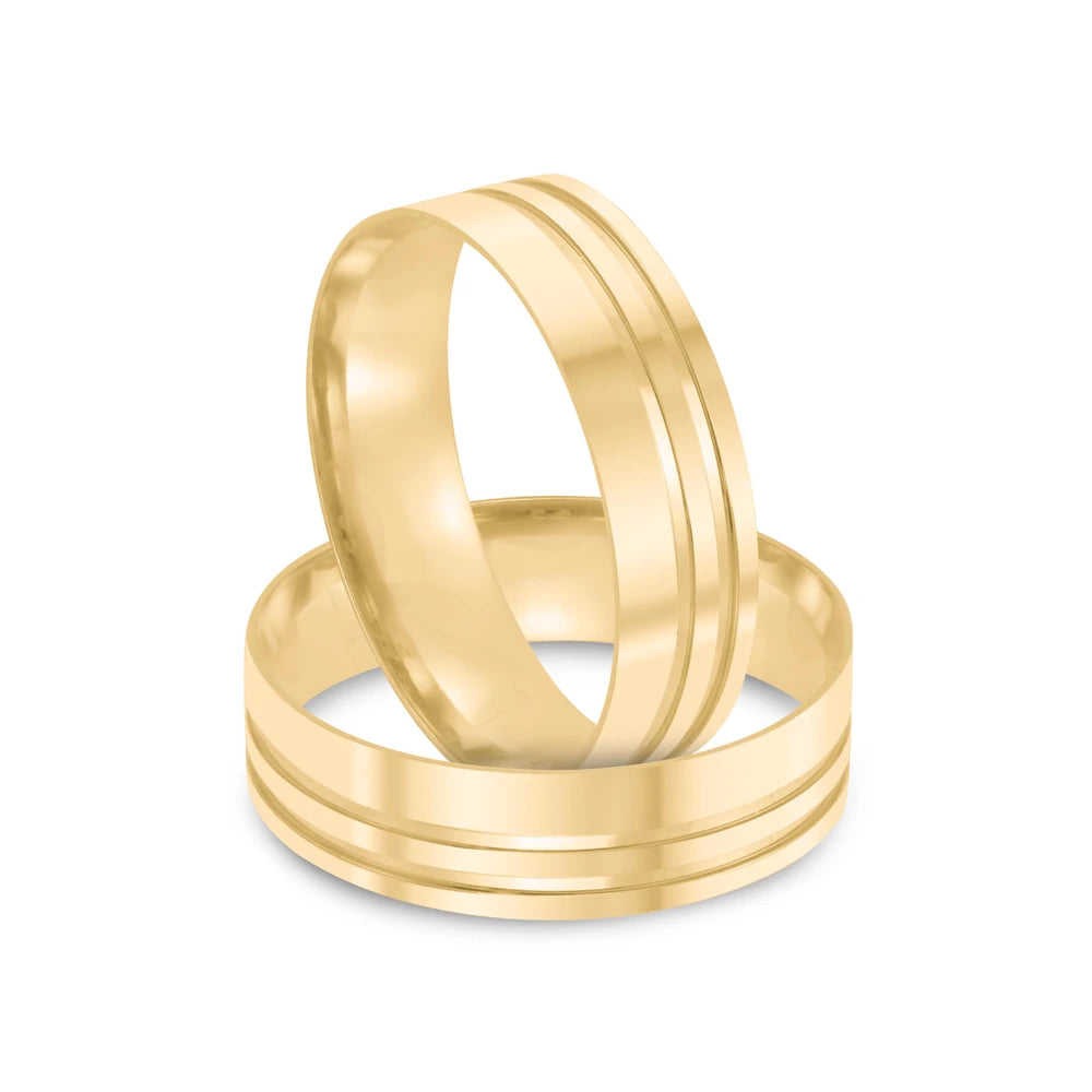 Par de alianças Aurelia 5mm de casamento ouro 18k