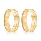 Par de alianças Aurelia 5mm de casamento ouro 18k