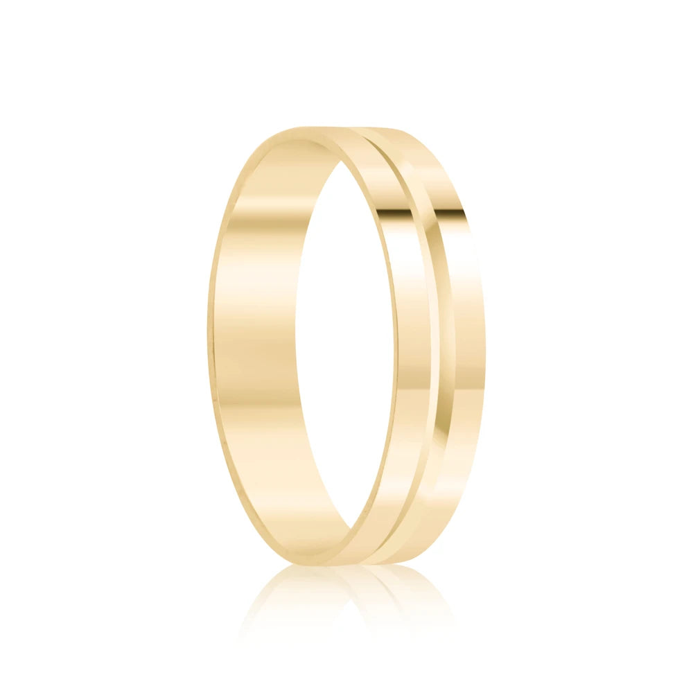 Par de alianças Bagdá 5mm de casamento ouro 18k