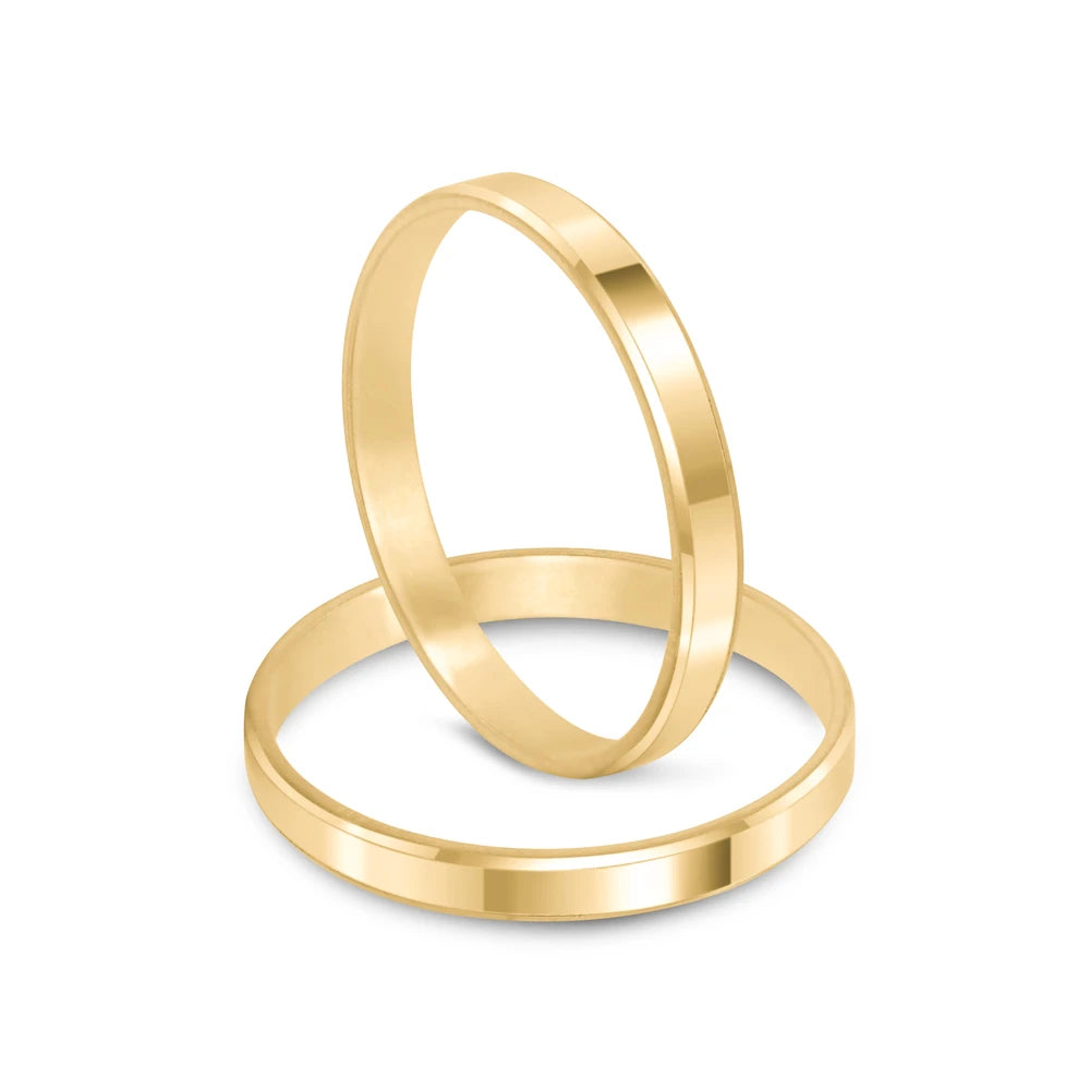Par de alianças Belle 2mm de casamento ouro 18k