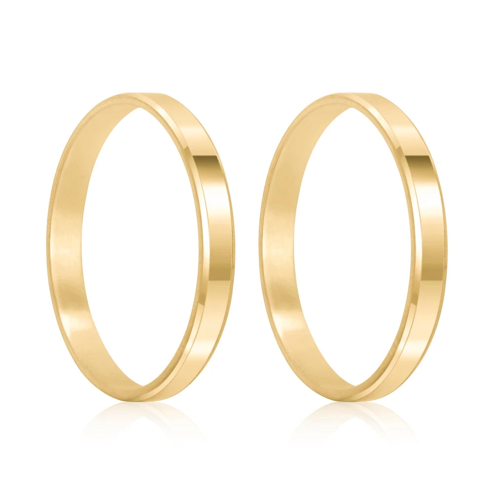 Par de alianças Belle 2mm de casamento ouro 18k