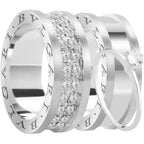 Par de alianças BVLGARI 10 mm de namoro + anel solitário prata 950