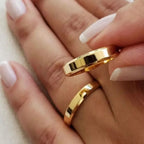 Par de alianças casamento Nala 4mm de moeda antiga - Anel solitário Brinde