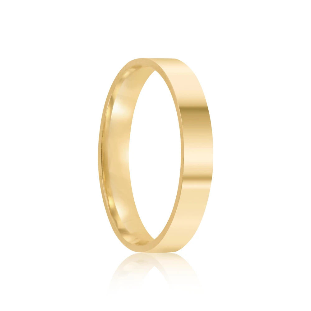 Par de alianças Cecily 4mm de casamento ouro 18k